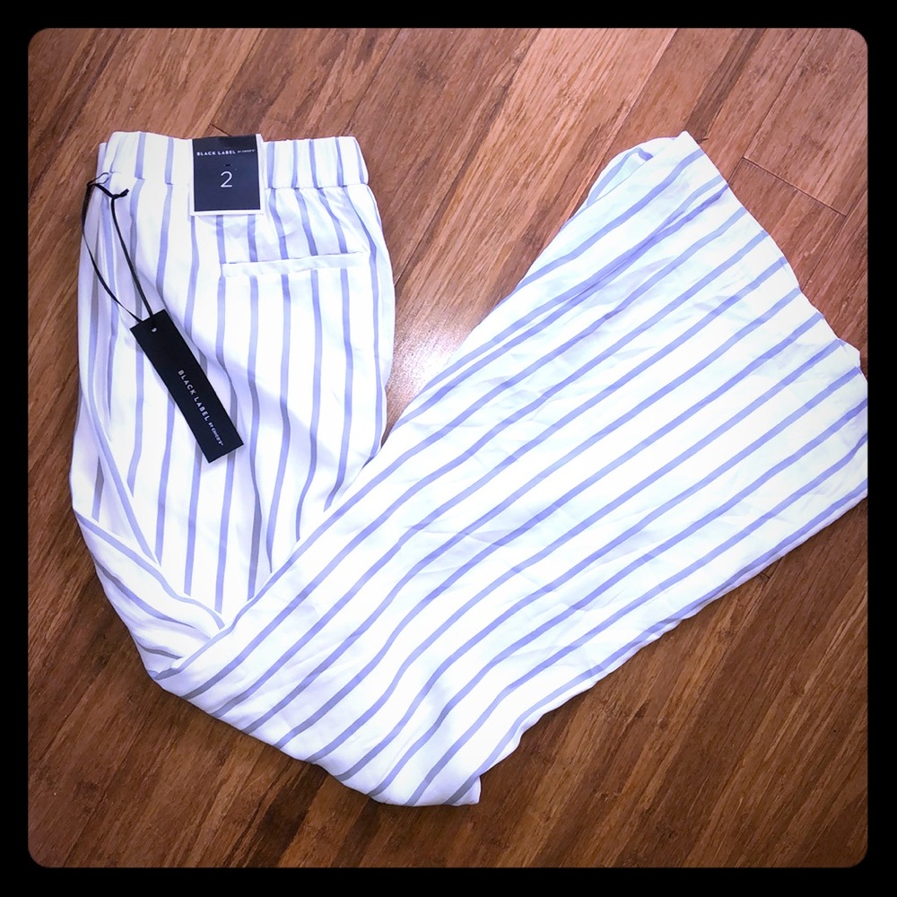 NWT Chico’s Black Label Striped Pleat Pant